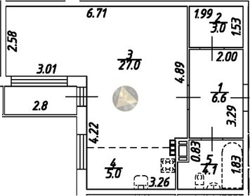 Квартира 47,1 м², студия - изображение 1
