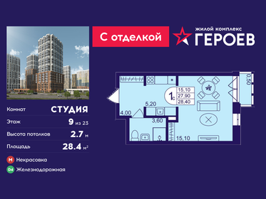 Квартира 28,4 м², студия - изображение 1