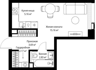 Квартира 29 м², студия - изображение 2
