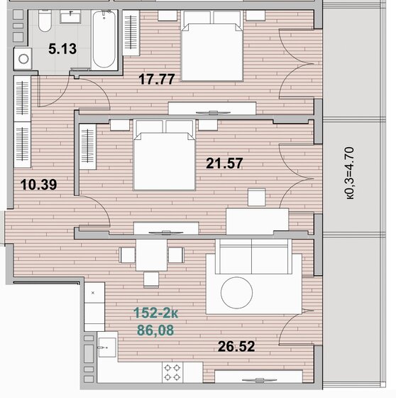 51,9 м², 2-комнатная квартира 8 148 490 ₽ - изображение 35