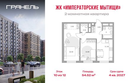 Квартира 54,5 м², 2-комнатная - изображение 1