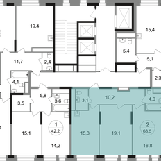 Квартира 68,5 м², 2-комнатная - изображение 2
