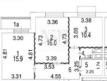 Квартира 55,1 м², 2-комнатная - изображение 1