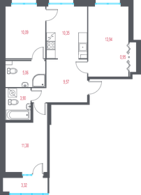 Квартира 66,2 м², 3-комнатная - изображение 1