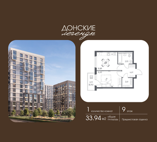Квартира 33,9 м², 1-комнатная - изображение 1