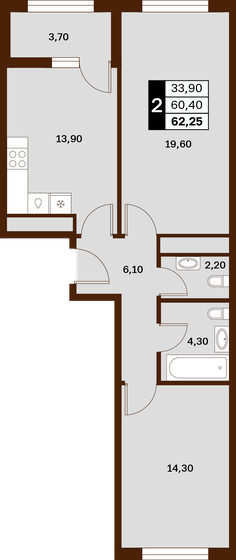 66,2 м², 2-комнатная квартира 11 900 000 ₽ - изображение 107