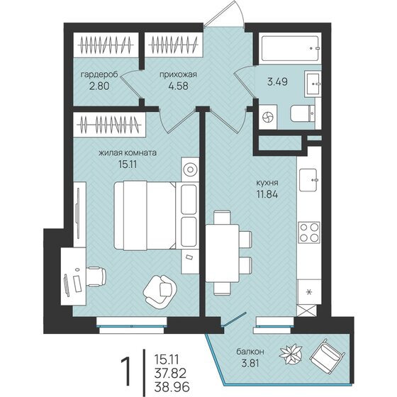 19,3 м², 1-комнатная квартира 2 590 000 ₽ - изображение 69
