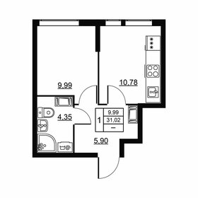 Квартира 31 м², 1-комнатная - изображение 1