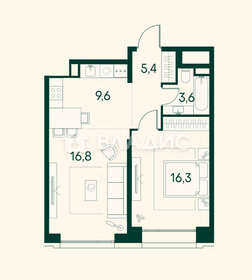 Квартира 51,6 м², 1-комнатная - изображение 1