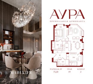 Квартира 75,2 м², 2-комнатная - изображение 1