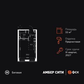 Квартира 33,6 м², студия - изображение 1