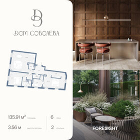 Квартира 135,9 м², 2-комнатная - изображение 1