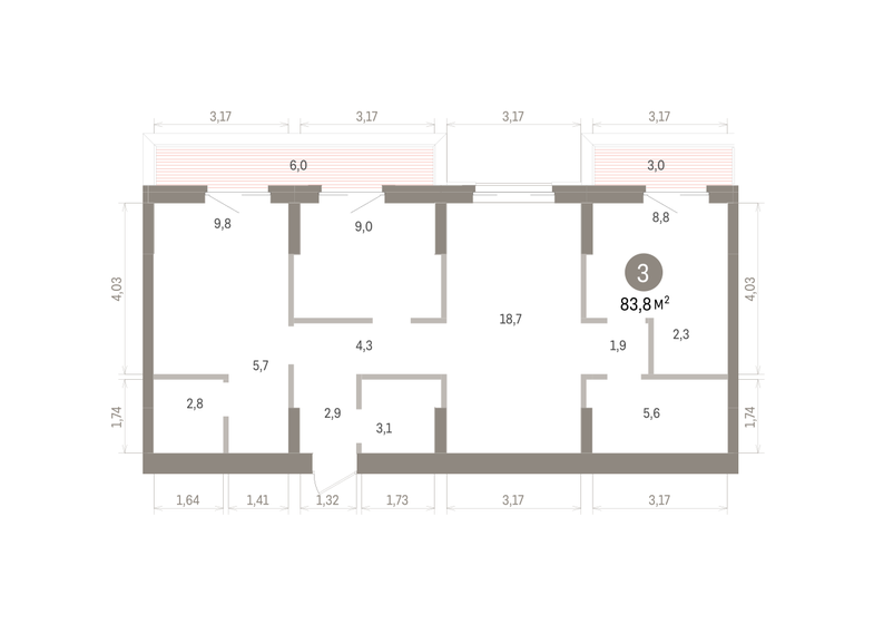 76,5 м², 3-комнатная квартира 7 200 000 ₽ - изображение 92