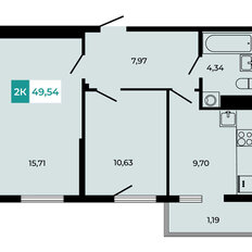 Квартира 49,5 м², 2-комнатная - изображение 3