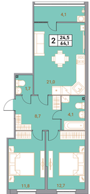 Квартира 64,1 м², студия - изображение 1
