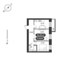 Квартира 53,2 м², 2-комнатная - изображение 1