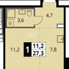 Квартира 27,3 м², студия - изображение 2