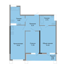 Квартира 74,3 м², 2-комнатная - изображение 4