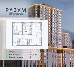 Квартира 55,6 м², 2-комнатная - изображение 1