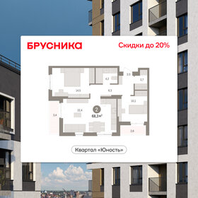 Квартира 68,3 м², 2-комнатная - изображение 1
