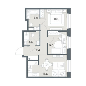 Квартира 54,2 м², 2-комнатная - изображение 1