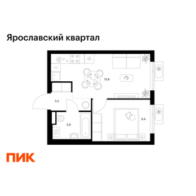 Квартира 32,3 м², 1-комнатная - изображение 1
