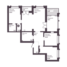 Квартира 99,7 м², 3-комнатная - изображение 3