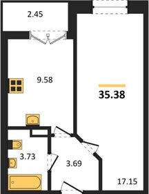 Квартира 35 м², 1-комнатная - изображение 1