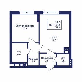 Квартира 37,8 м², 1-комнатная - изображение 1