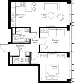 Квартира 59,2 м², 2-комнатная - изображение 2
