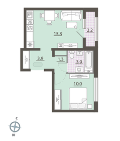 Квартира 35,5 м², 1-комнатная - изображение 2