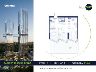 Квартира 82,5 м², 1-комнатная - изображение 1
