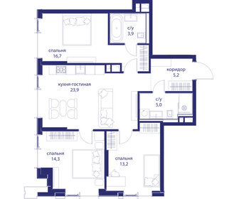 Квартира 82,2 м², 3-комнатная - изображение 2