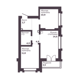 Квартира 49,8 м², 2-комнатная - изображение 3