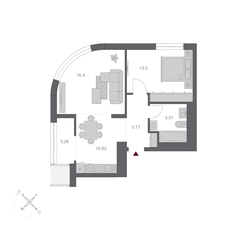 Квартира 54,4 м², 2-комнатная - изображение 2