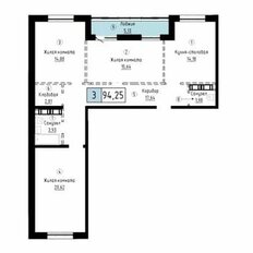 Квартира 94,3 м², 3-комнатная - изображение 3