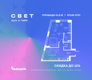 Квартира 54,8 м², 1-комнатная - изображение 1