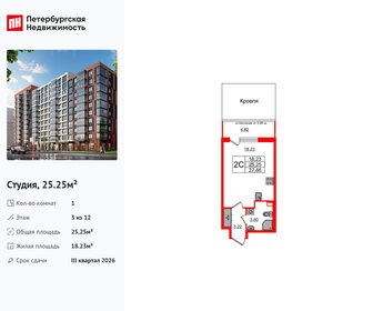 Квартира 25,3 м², студия - изображение 1