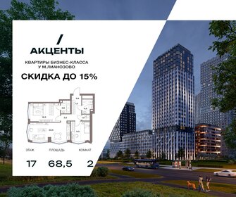 Квартира 68,6 м², 2-комнатная - изображение 1