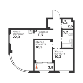 Квартира 62,7 м², 2-комнатная - изображение 3