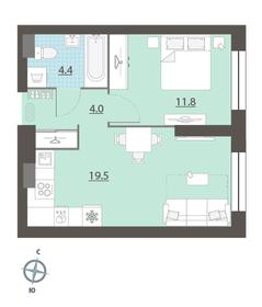 Квартира 39,8 м², 1-комнатная - изображение 2