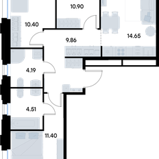 Квартира 69,3 м², 3-комнатная - изображение 2