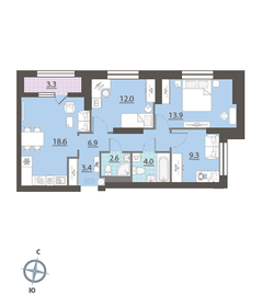 Квартира 72,4 м², 3-комнатная - изображение 2