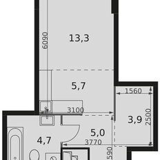 Квартира 32,6 м², студия - изображение 2