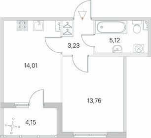 Квартира 38,2 м², 1-комнатная - изображение 1