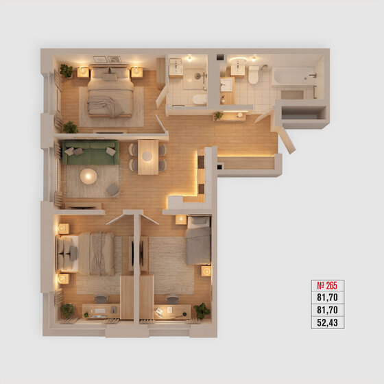 98,5 м², 4-комнатная квартира 17 190 250 ₽ - изображение 50