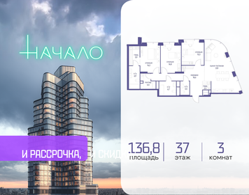 Квартира 136,8 м², 3-комнатная - изображение 1