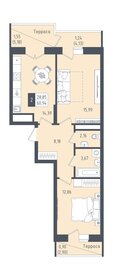 Квартира 60,9 м², 2-комнатная - изображение 1