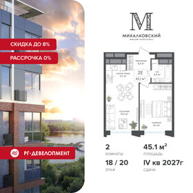 Квартира 45,1 м², 2-комнатная - изображение 1