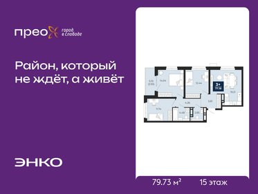 Квартира 79,7 м², 3-комнатная - изображение 1